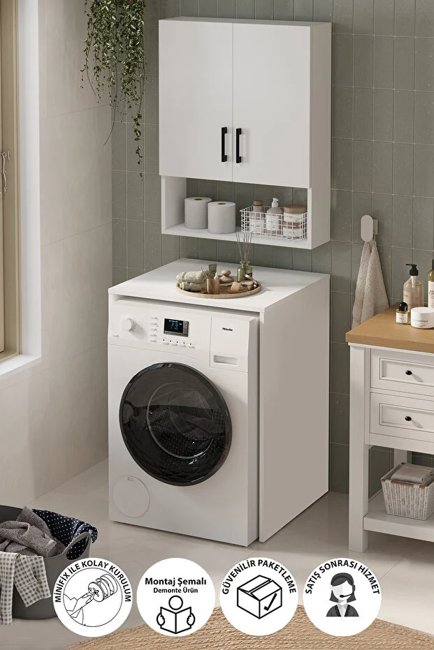 Çamaşır Makinası Dolabı Kurutma Makinası Dolabı Banyo Dolabı 